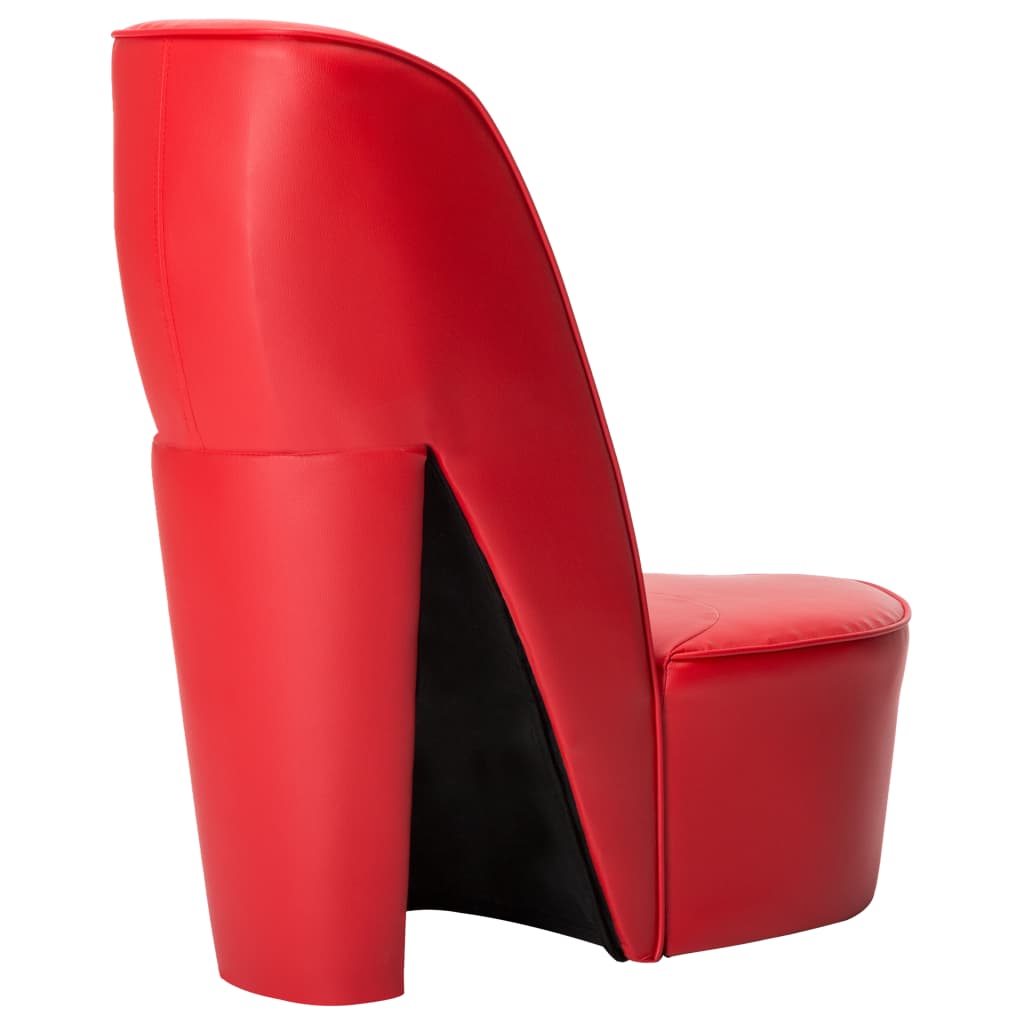 vidaXL Stolica u obliku visoke pete od umjetne kože crvena