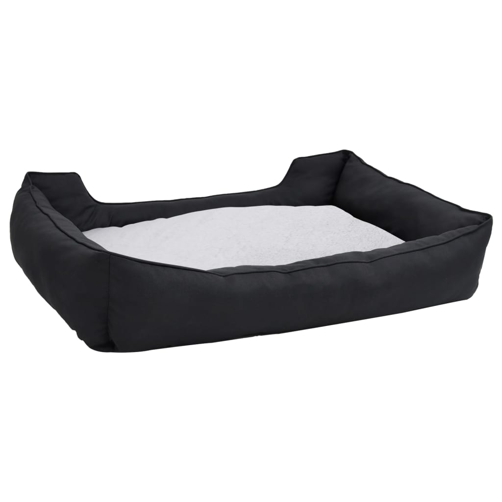 vidaXL Krevet za pse crno-bijeli 85,5x70x23 cm flis s izgledom platna