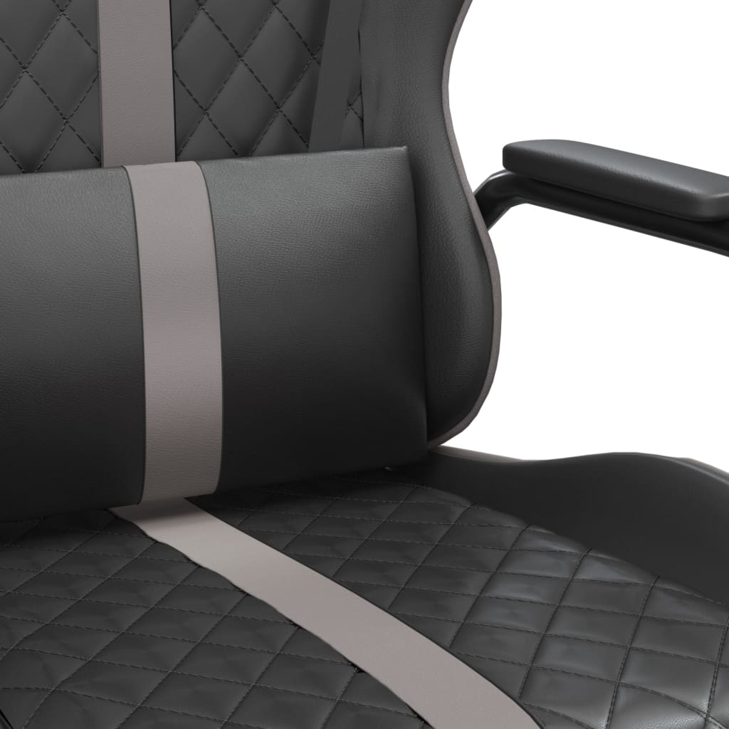 vidaXL Masažna igraća stolica siva-crno od umjetne kože