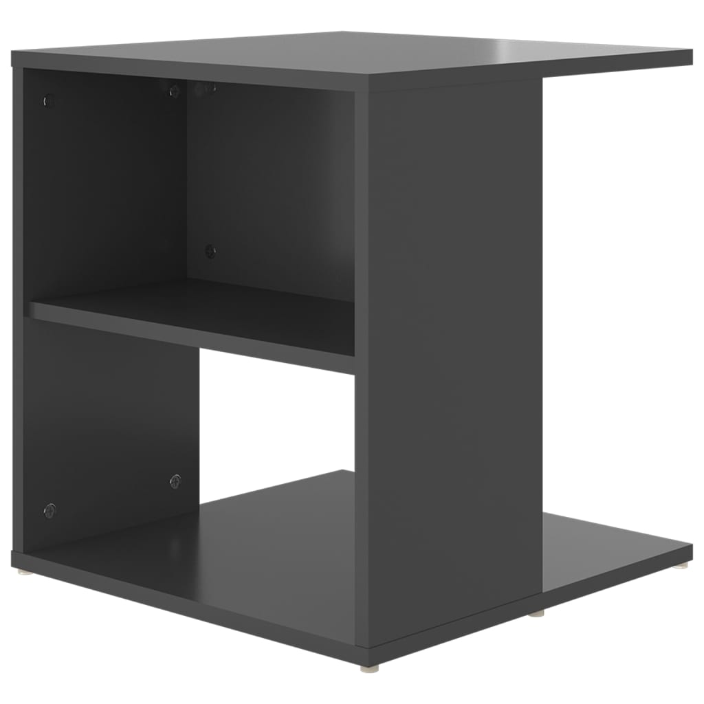 vidaXL Bočni stolić visoki sjaj sivi 45 x 45 x 48 cm od iverice