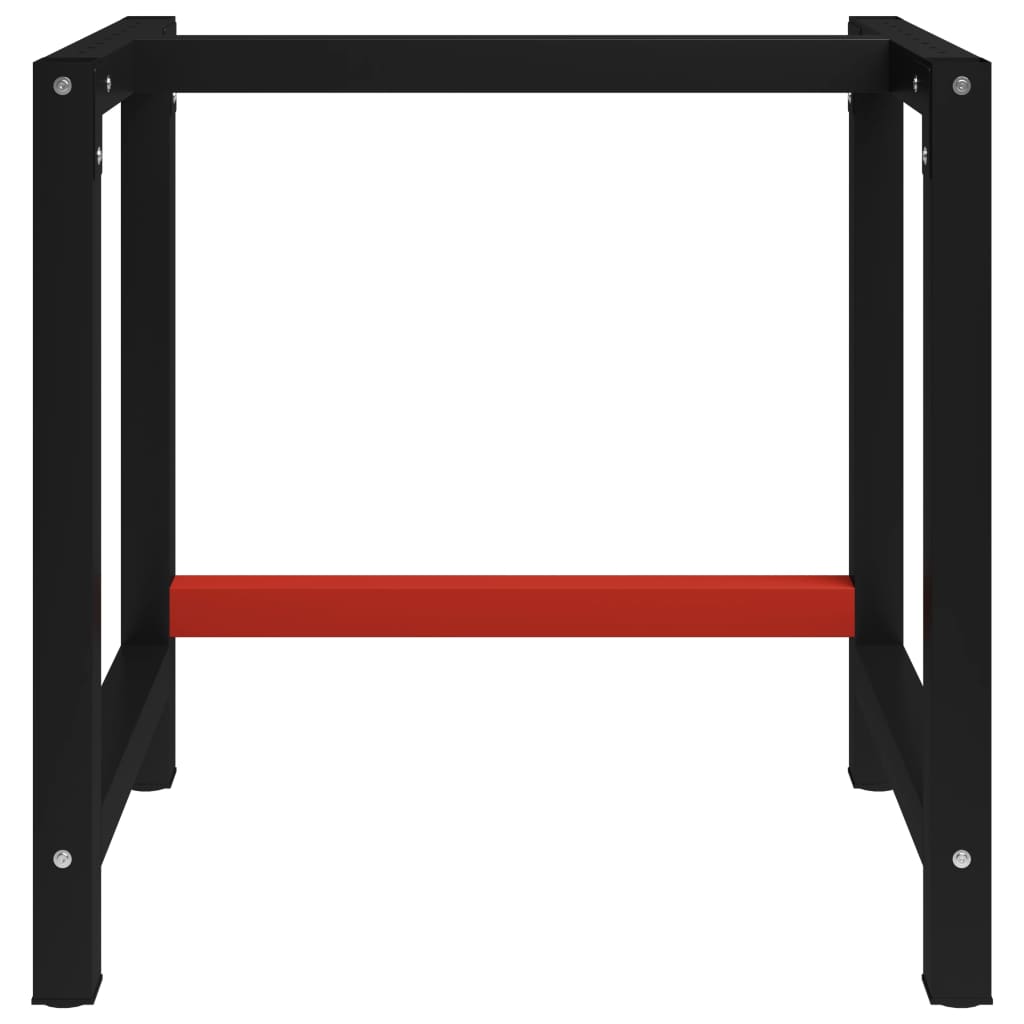 vidaXL Okvir za radni stol metalni 80 x 57 x 79 cm crno-crveni