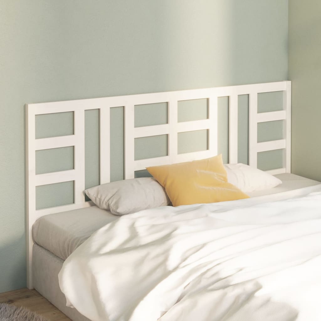 vidaXL Uzglavlje za krevet bijelo 206 x 4 x 100 cm od masivne borovine