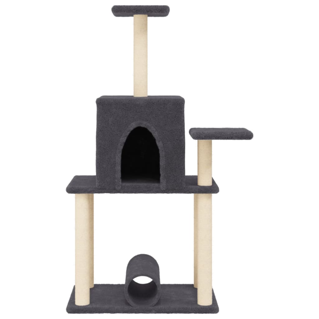 vidaXL Penjalica za mačke sa stupovima za grebanje tamnosiva 122 cm