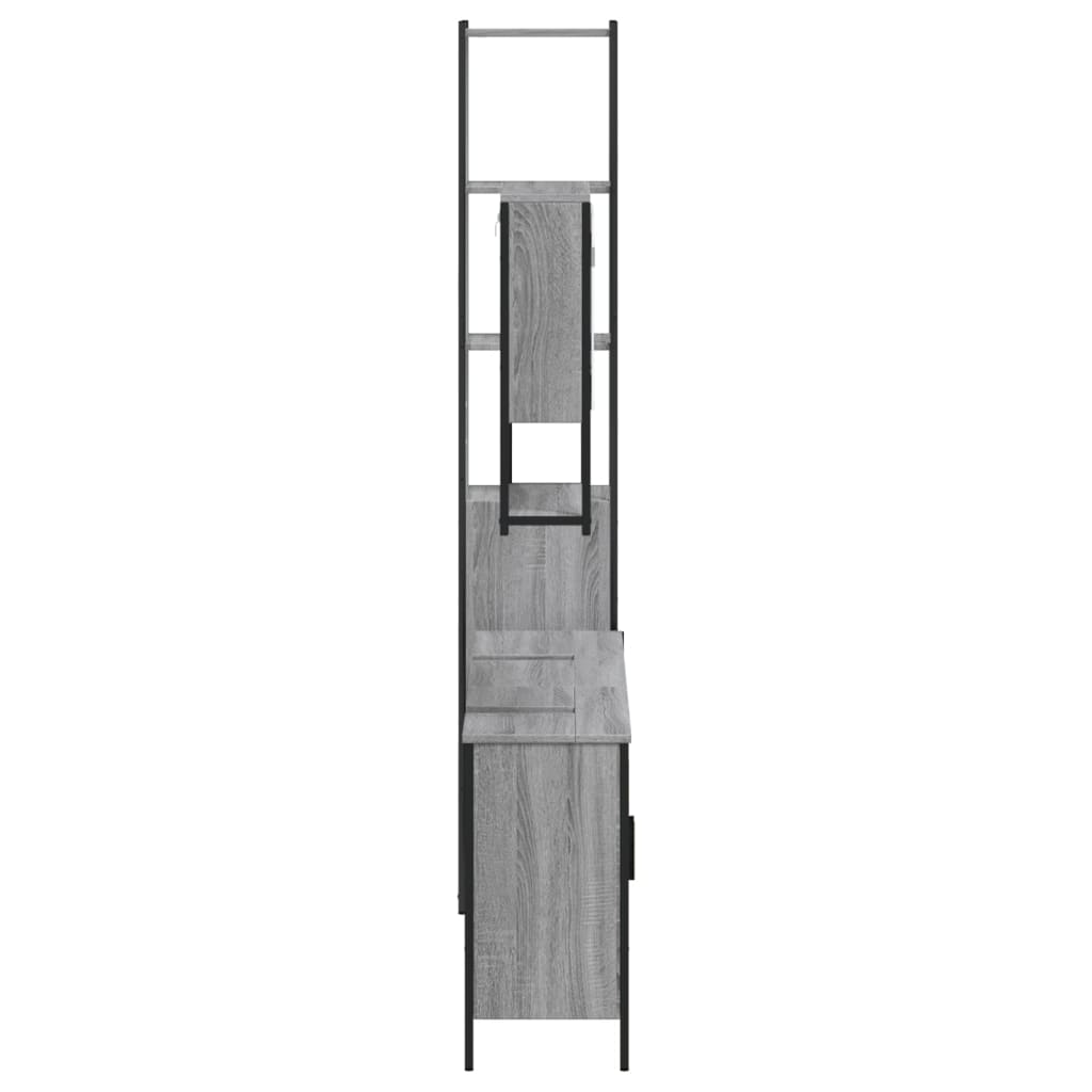 vidaXL 4-dijelni set kupaonskog namještaja siva boja hrasta drveni