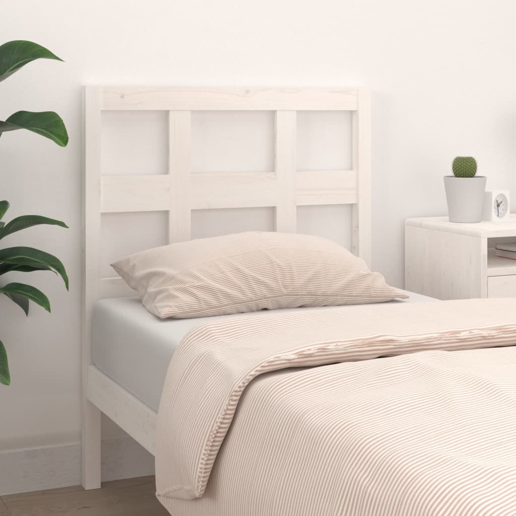 vidaXL Uzglavlje za krevet bijelo 80,5x4x100 cm od masivne borovine