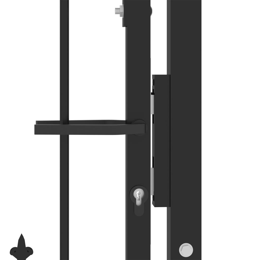 vidaXL Vrata za ogradu sa šiljcima čelična 100 x 100 cm crna