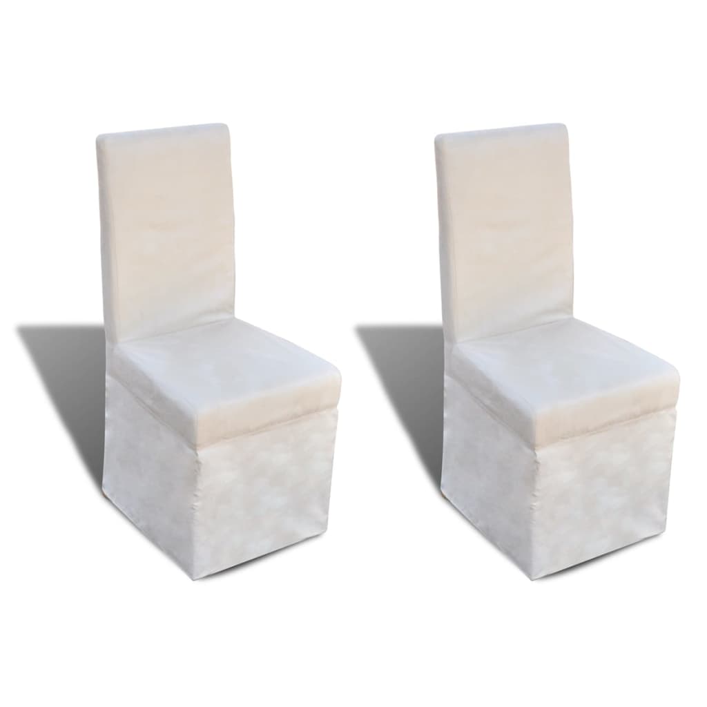 vidaXL Blagovaonske stolice od tkanine 2 kom krem bijele