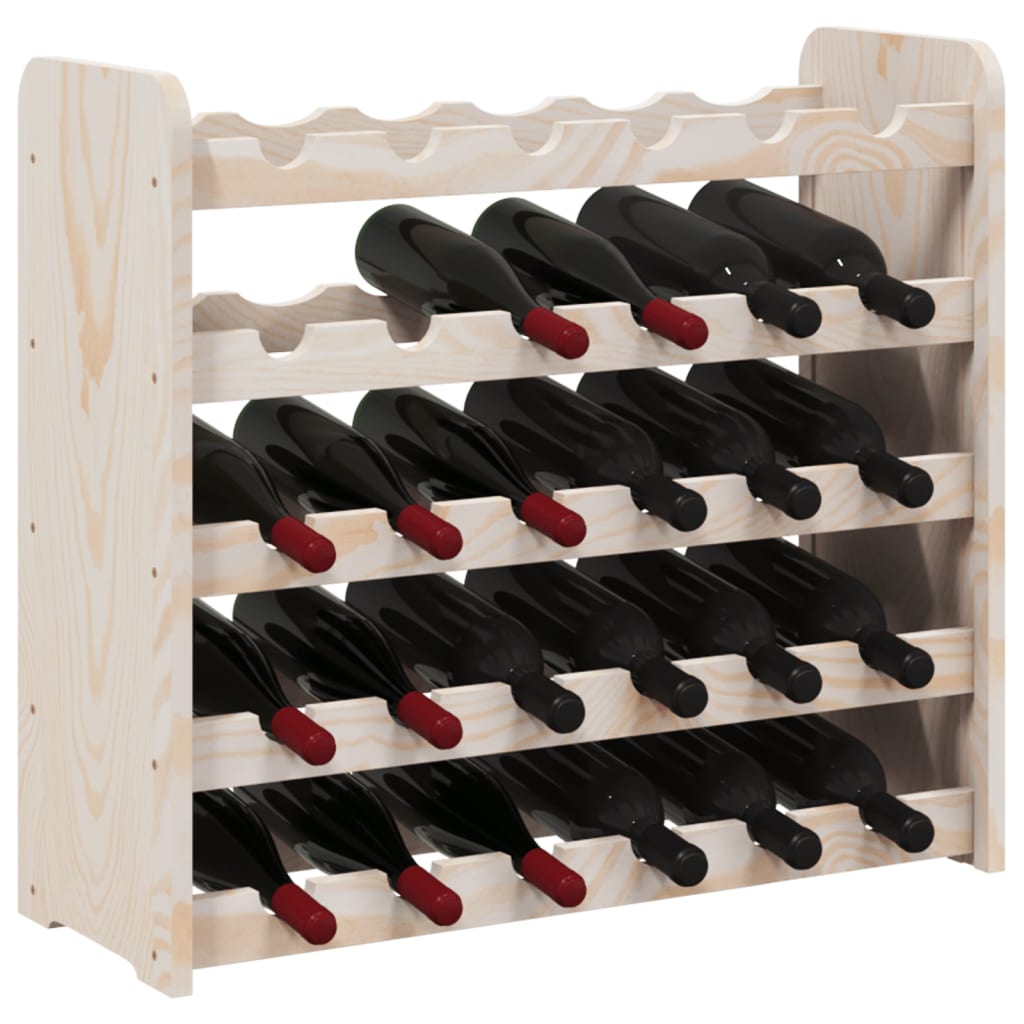 vidaXL Stalak za vino 67,5 x 25 x 60 cm od masivne borovine