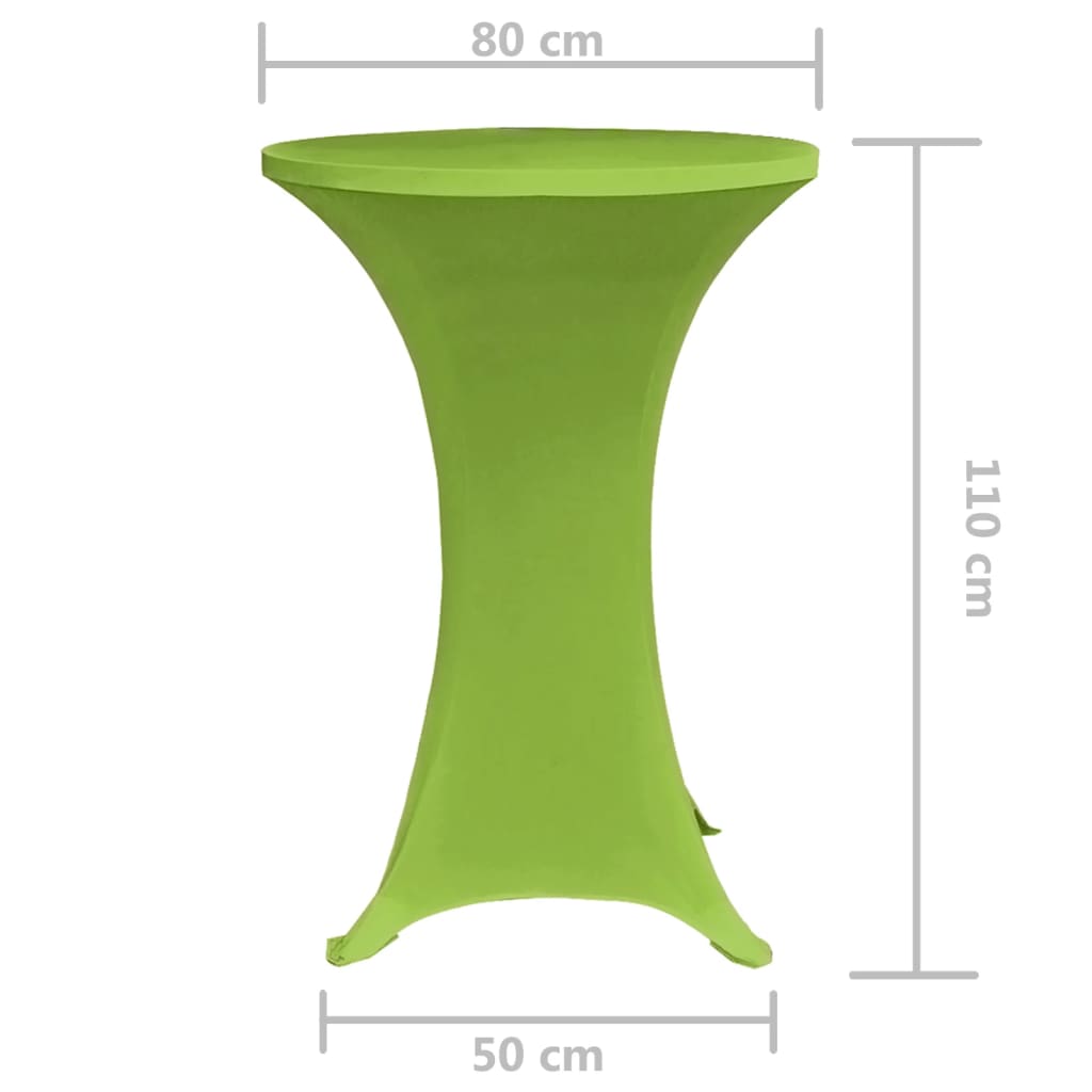vidaXL Rastezljivi Stolnjak 2 kom 80 cm Zelena boja