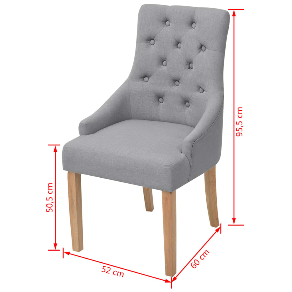 vidaXL Blagovaonske stolice od tkanine 6 kom svjetlosive