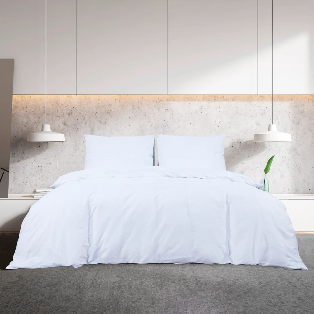 vidaXL Set posteljine za poplun Bijela 135 x 200 cm pamučni