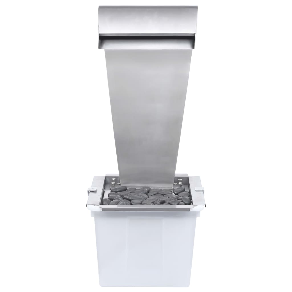 vidaXL Vrtni vodopad srebrni 52,4 x 34,2 x 82 cm od nehrđajućeg čelika