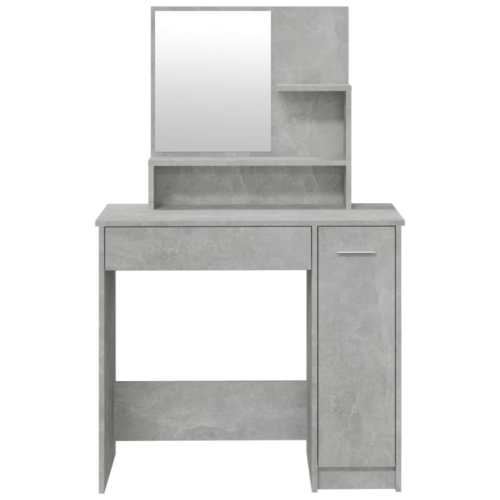 vidaXL Set toaletni stolić siva boja betona 86,5x35x136 cm