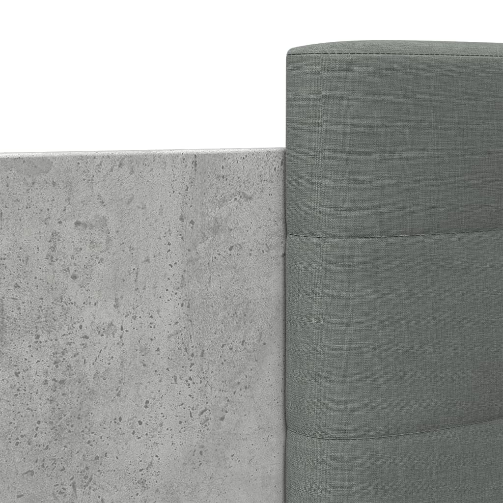 vidaXL Okvir kreveta s uzglavljem siva boja betona 90x200 cm drveni