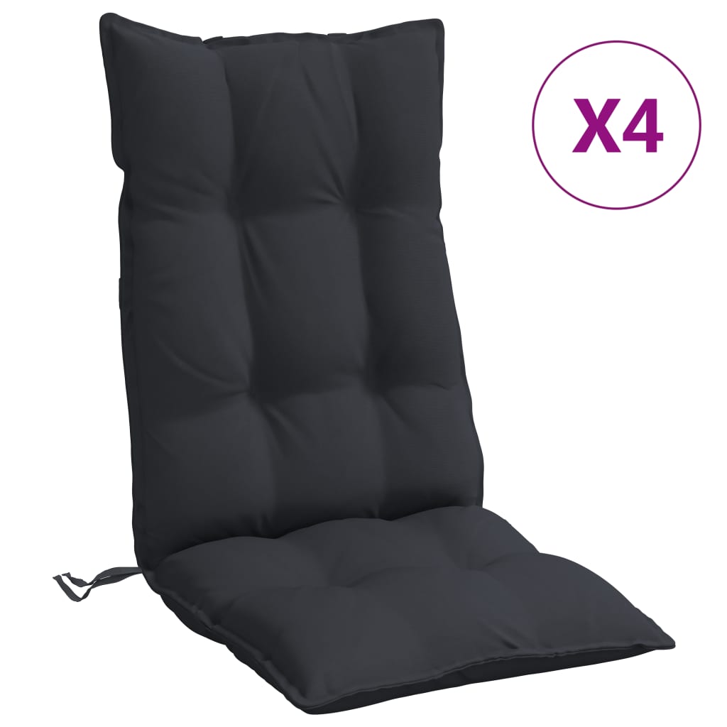 vidaXL Jastuci za stolicu s visokim naslonom 4 kom crni tkanina Oxford
