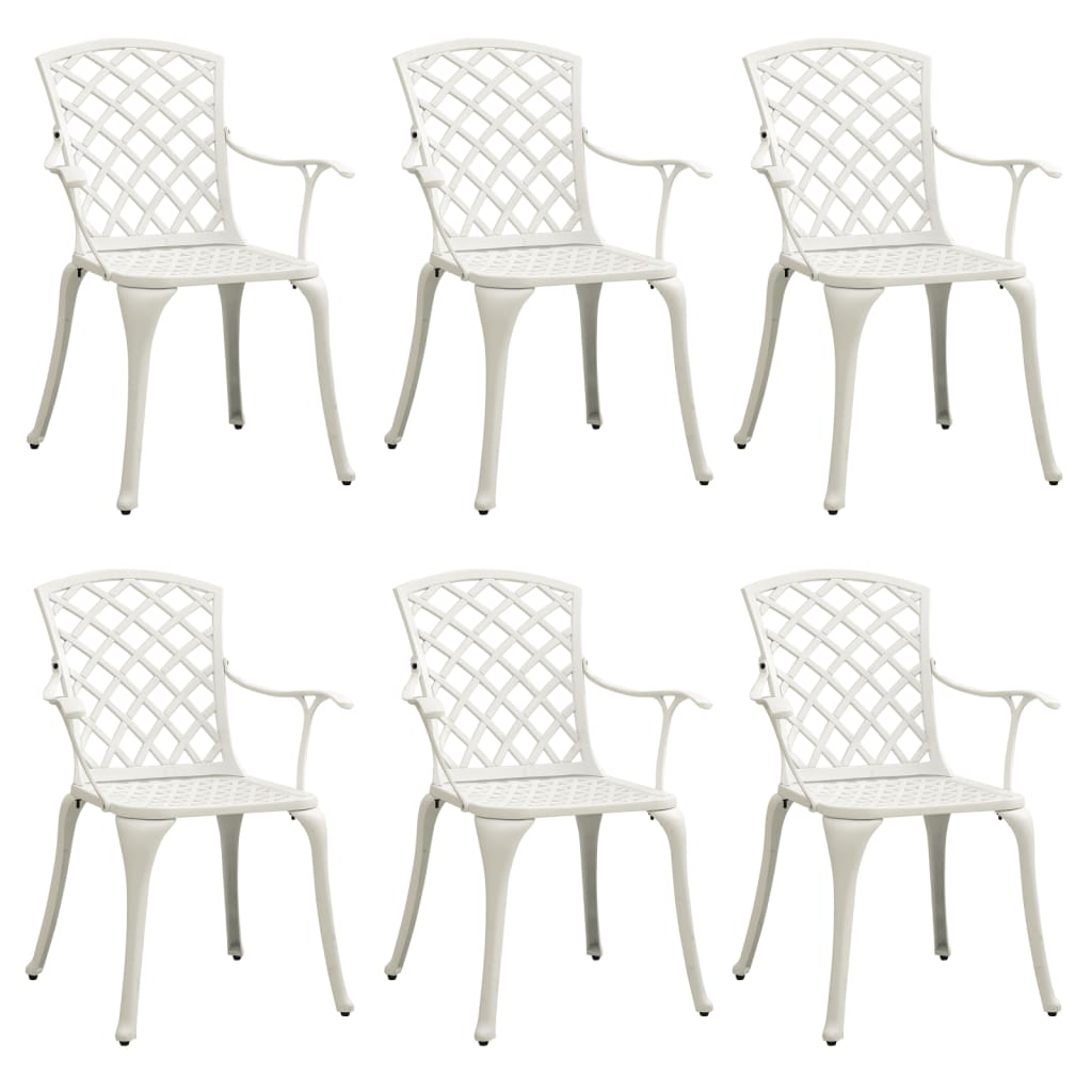 vidaXL Vrtne stolice od lijevanog aluminija 6 kom bijele