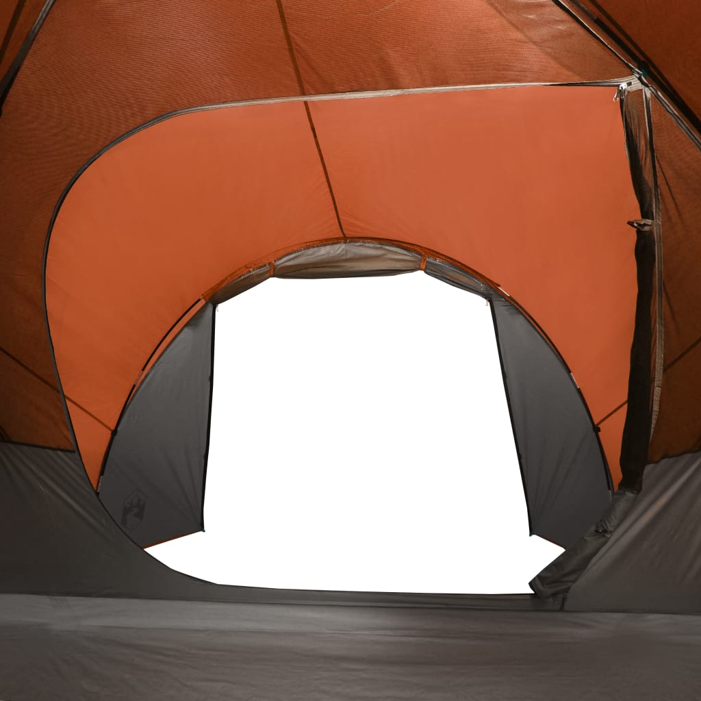 vidaXL Obiteljski šator Crossvent 8 osoba sivo-narančasti vodootporni