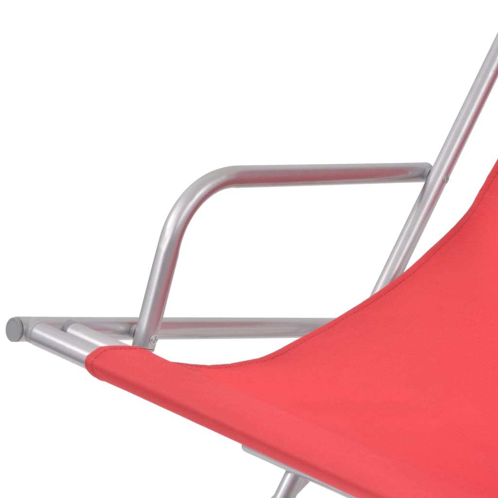 vidaXL Vrtne podesive stolice 2 kom čelične crvene