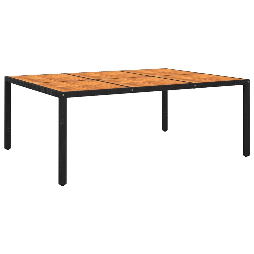 vidaXL Vrtni stol 200x150x75 cm od bagremovog drva i poliratana crni