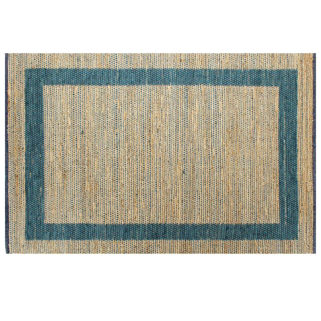vidaXL Ručno rađeni tepih od jute plavi 120 x 180 cm