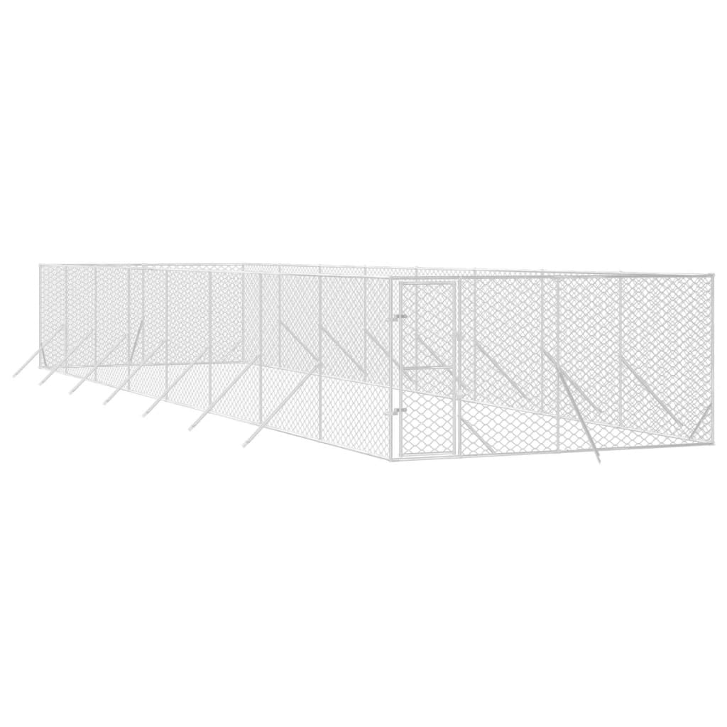 vidaXL Vanjski kavez za pse srebrni 4 x 16 x 2 m od pocinčanog čelika