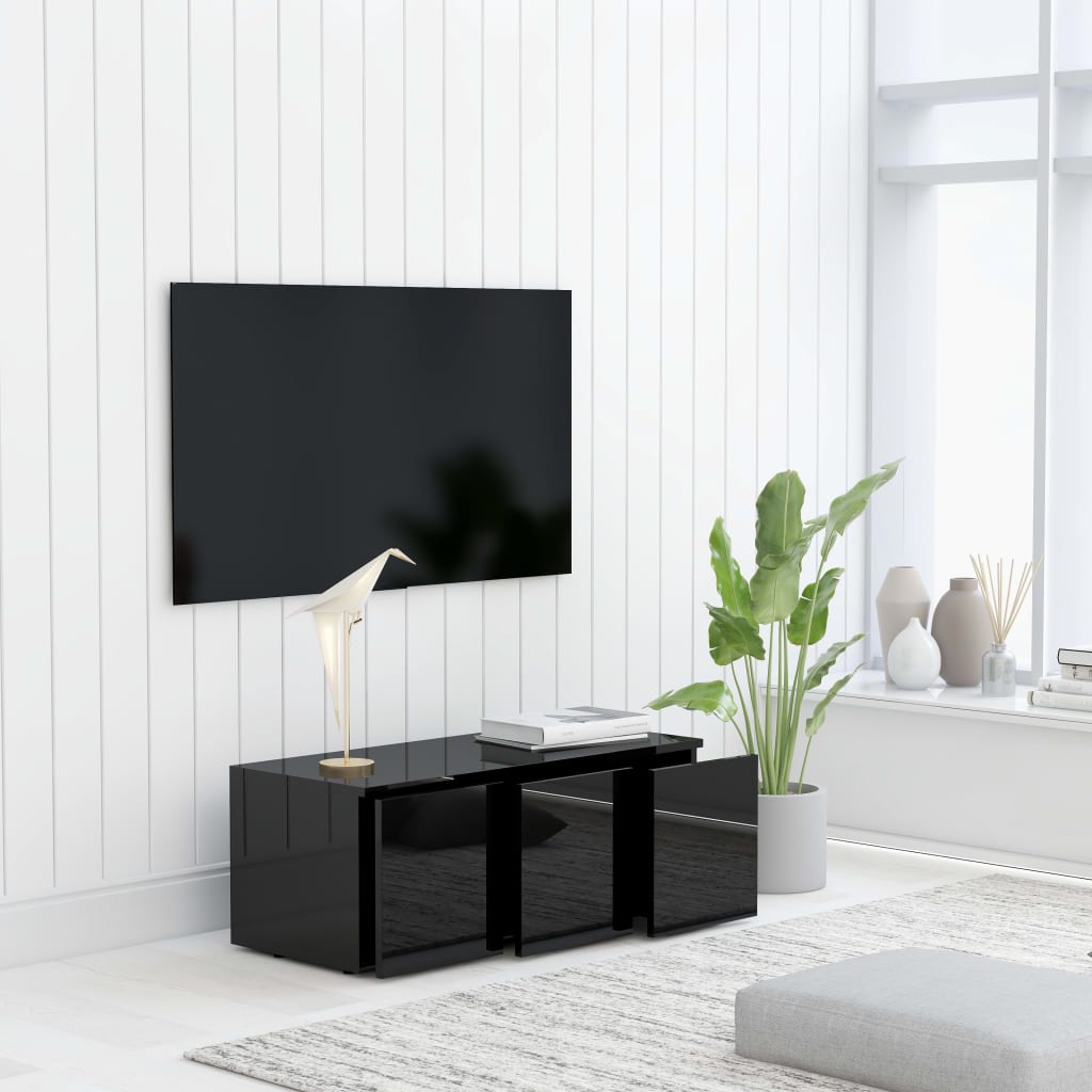 vidaXL TV ormarić visoki sjaj crni 80 x 34 x 30 cm od iverice