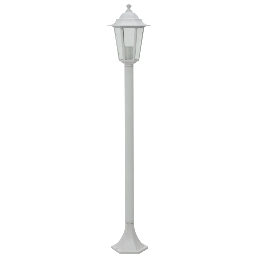 vidaXL Vrtna stupna svjetiljka od aluminija 6 kom E27 110 cm bijela