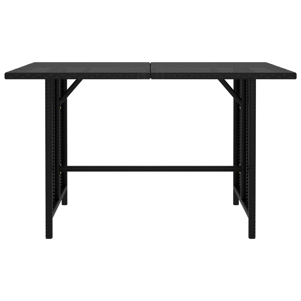 vidaXL Vrtni blagovaonski stol crni 110 x 70 x 65 cm od poliratana