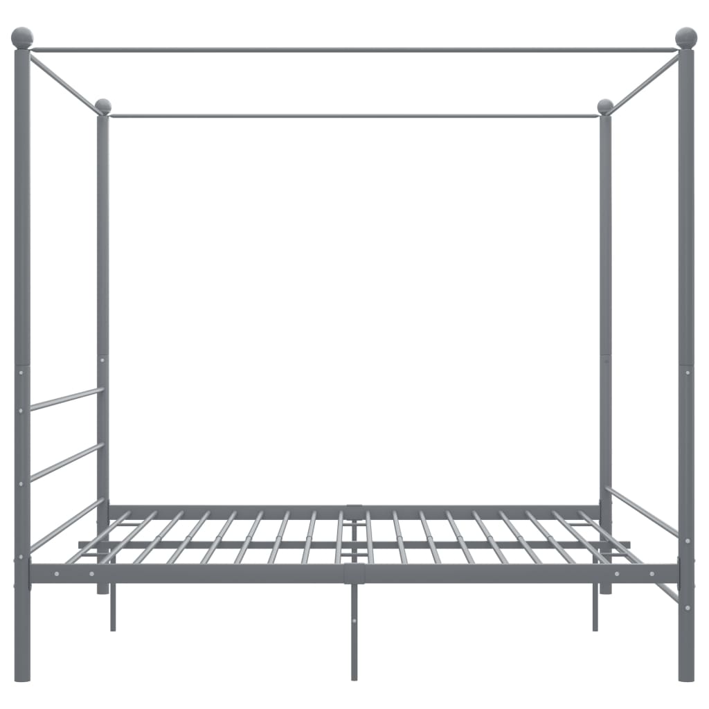 vidaXL Okvir za krevet s nadstrešnicom sivi metalni 200 x 200 cm