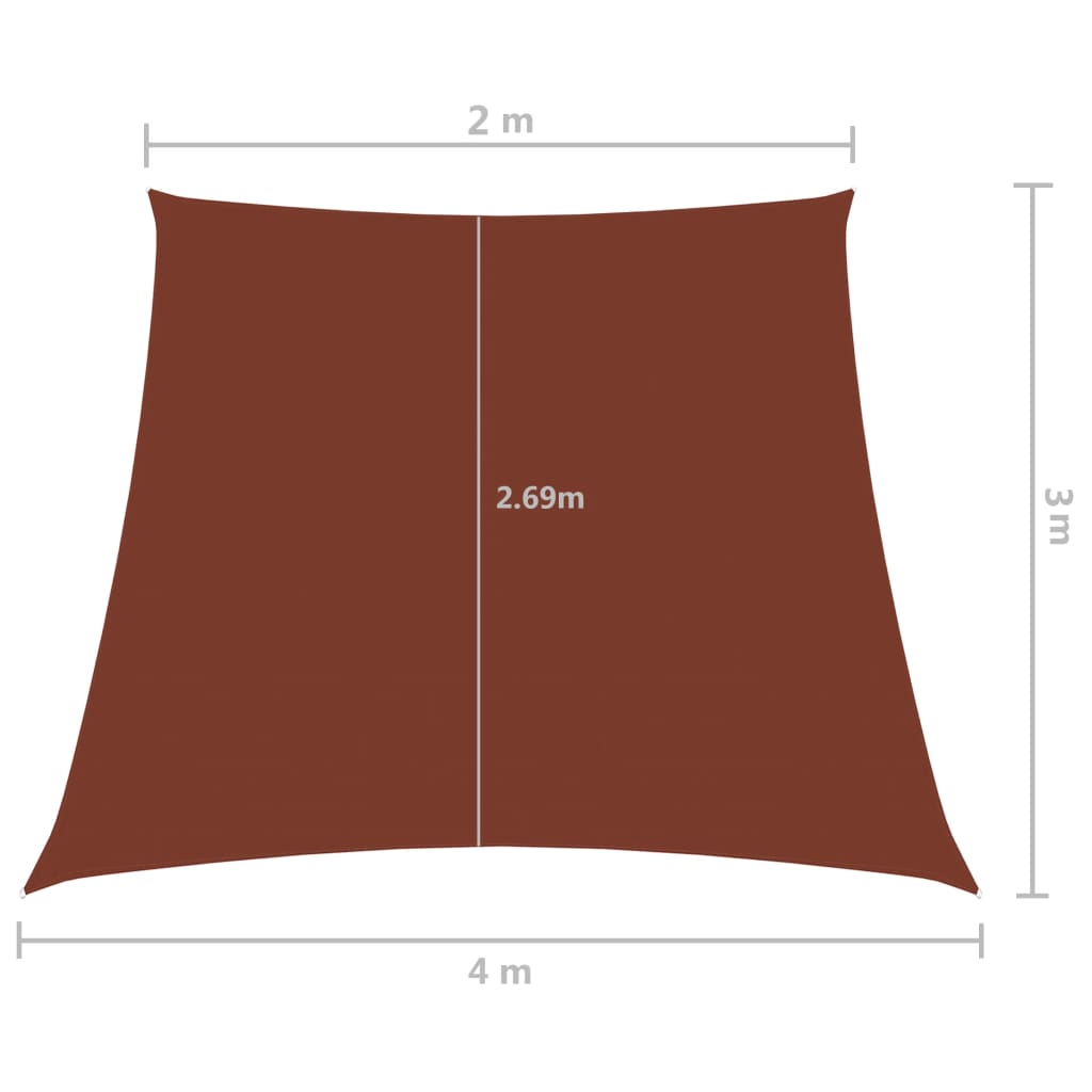 vidaXL Jedro protiv sunca od tkanine Oxford trapezno 2/4x3 m terakota
