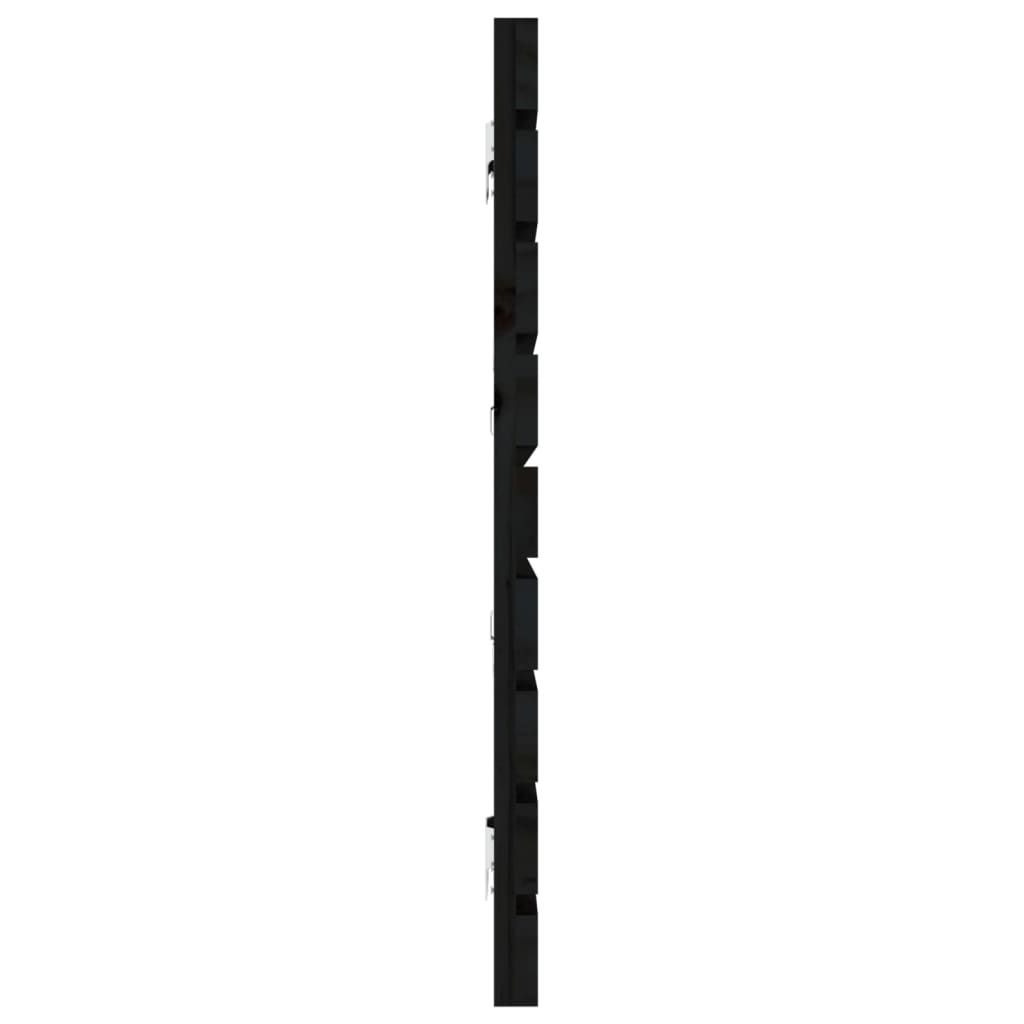 vidaXL Zidno uzglavlje crni 206x3x63 cm od masivne borovine