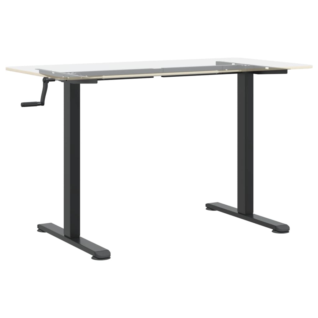 vidaXL Samostojeći okvir za stol crni (94-135)x60x(70-114) cm čelični
