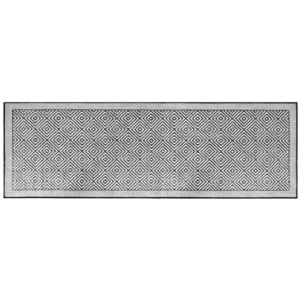 vidaXL Vanjski tepih sivo-bijeli 80x250 cm reverzibilni dizajn