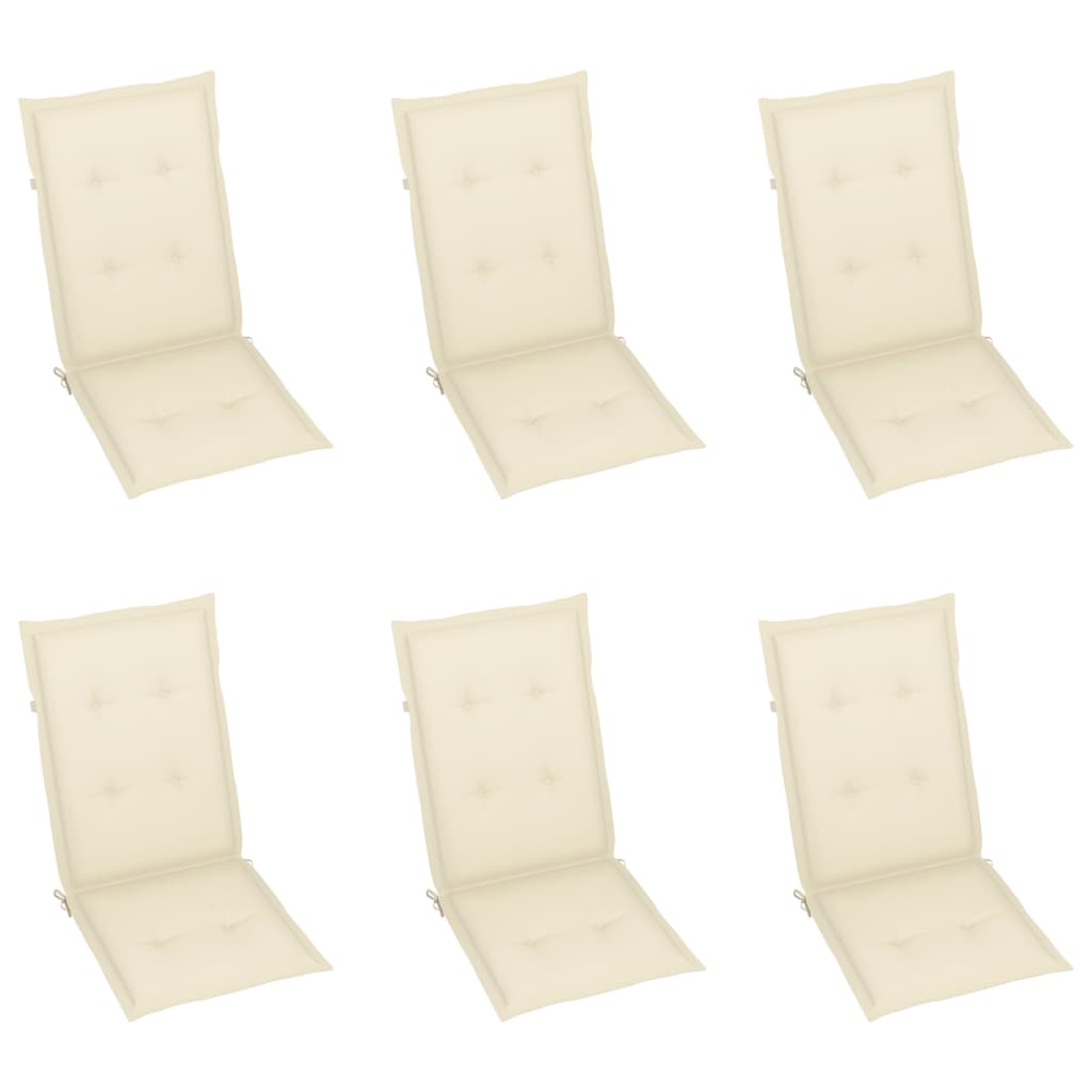 vidaXL Sklopive vrtne stolice s jastucima 6 kom od bagremovog drva
