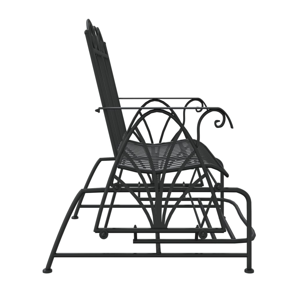 vidaXL Klupa za ljuljanje s 2 sjedala 114 cm crna čelična