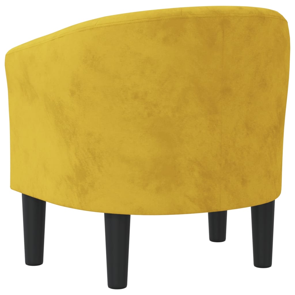 vidaXL Zaobljena stolica žuta baršunasta