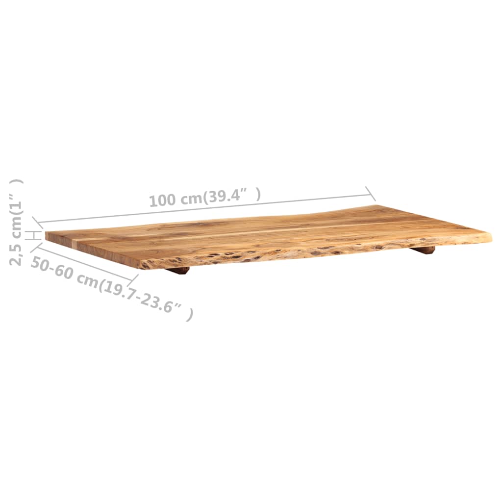 vidaXL Stolna ploča od masivnog bagremovog drva 100 x (50-60) x 2,5 cm