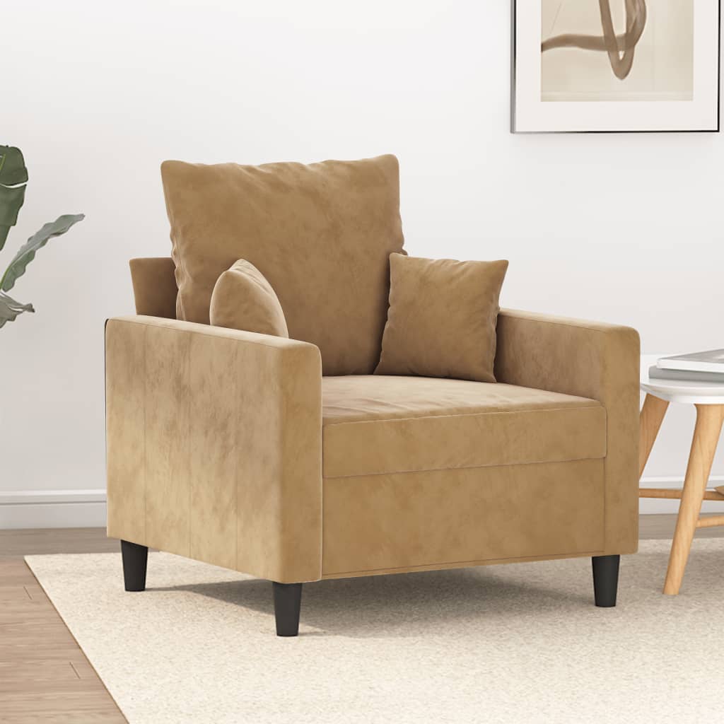 vidaXL Fotelja smeđa 60 cm baršunasta