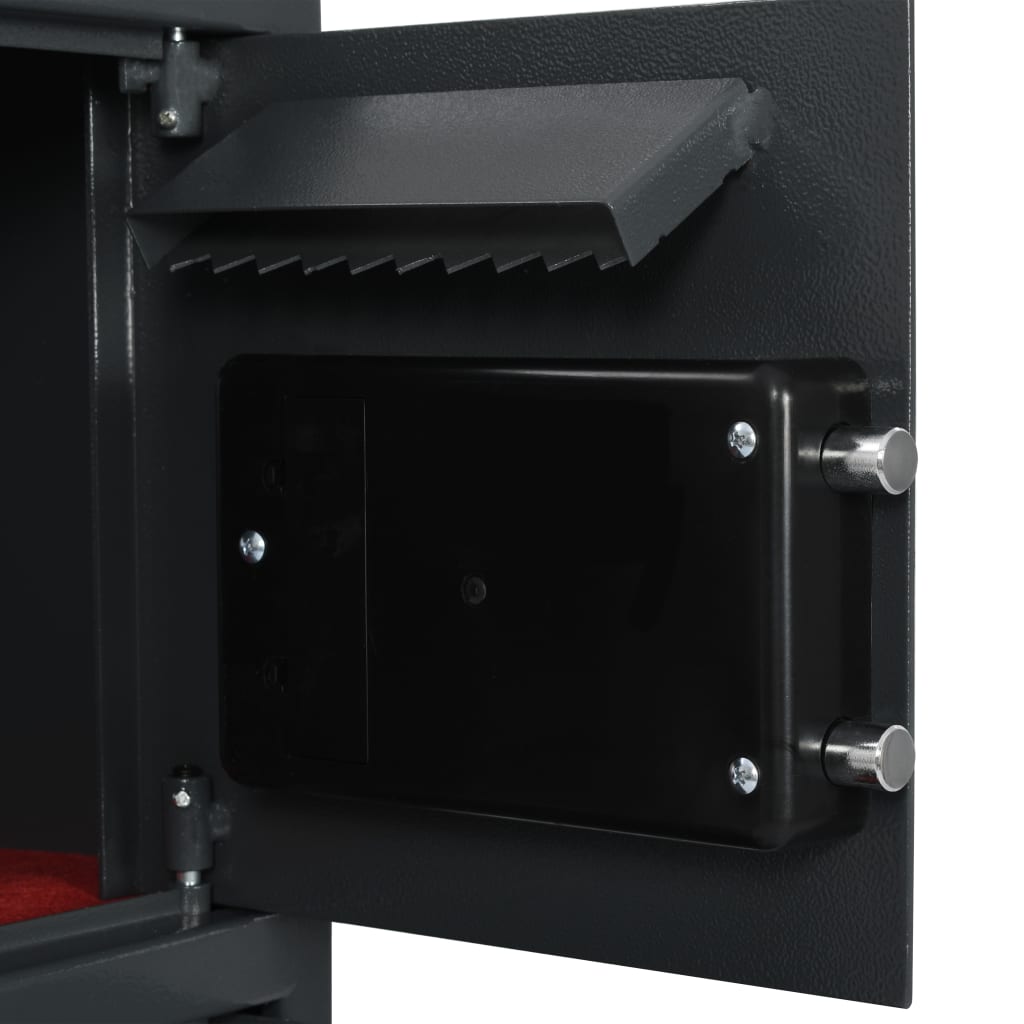 vidaXL Digitalni sef s dvostrukim vratima tamnosivi 35 x 31 x 80 cm