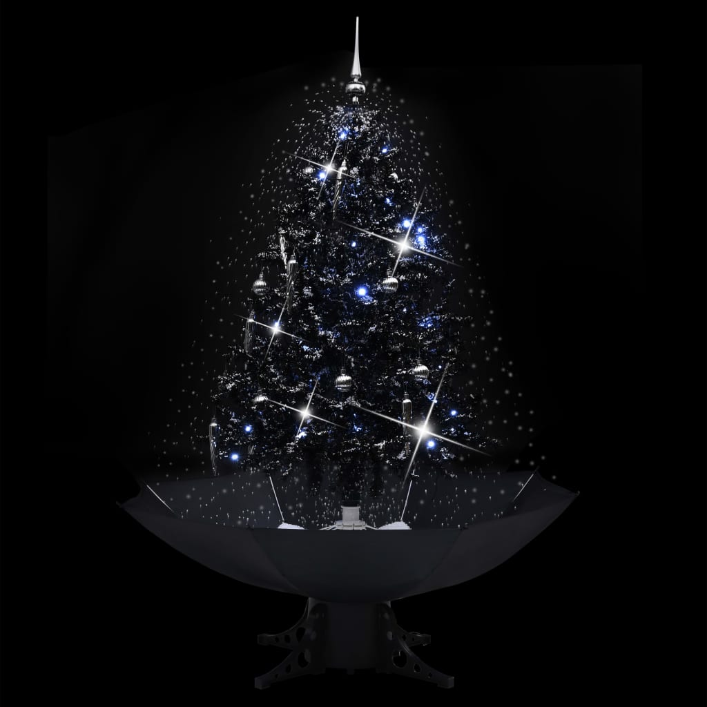 vidaXL Božićno drvce koje sniježi sa stalkom crno 140 cm PVC
