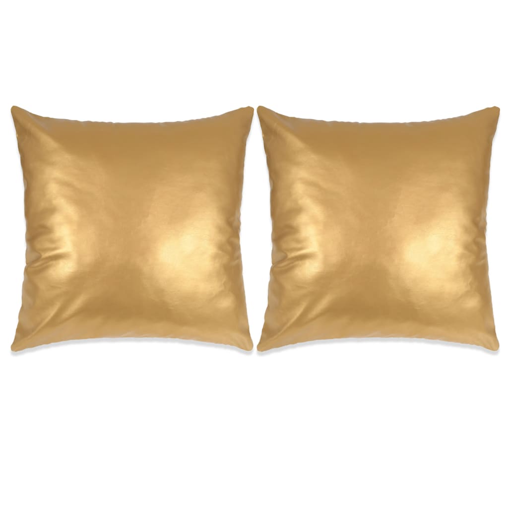 vidaXL Set jastuka od PU kože 2 kom 45x45 cm boja zlata