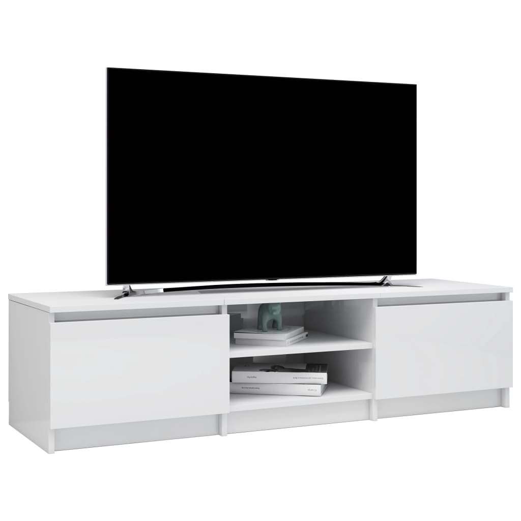 vidaXL TV ormarić od iverice visoki sjaj bijeli 140 x 40 x 35,5 cm