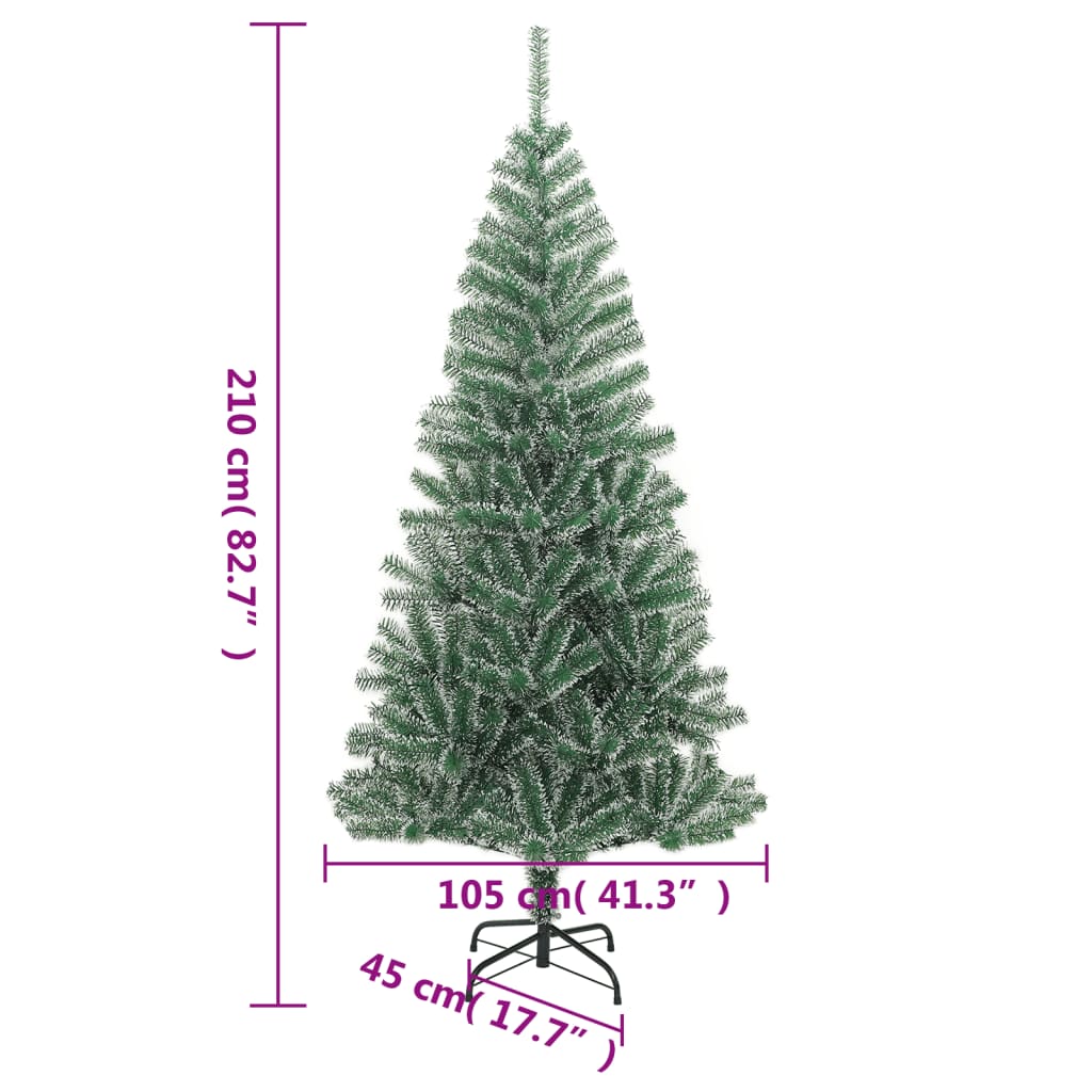 vidaXL Umjetno božićno drvce sa snijegom zeleno 210 cm