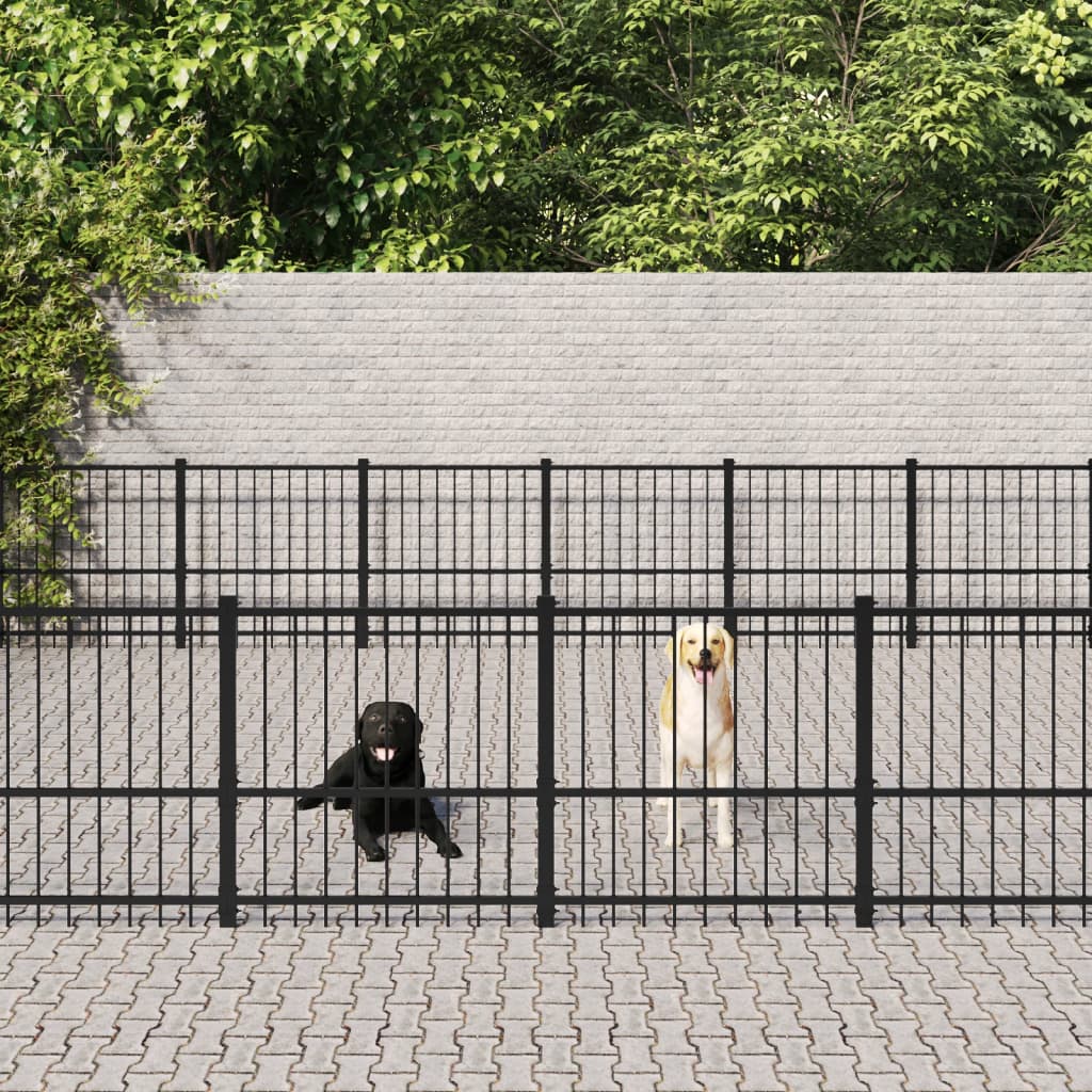 vidaXL Vanjski kavez za pse čelični 56,45 m²