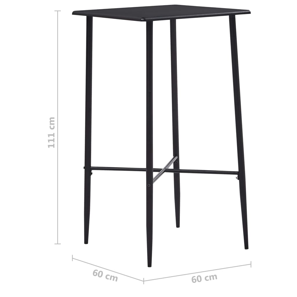 vidaXL Barski stol crni 60 x 60 x 111 cm MDF