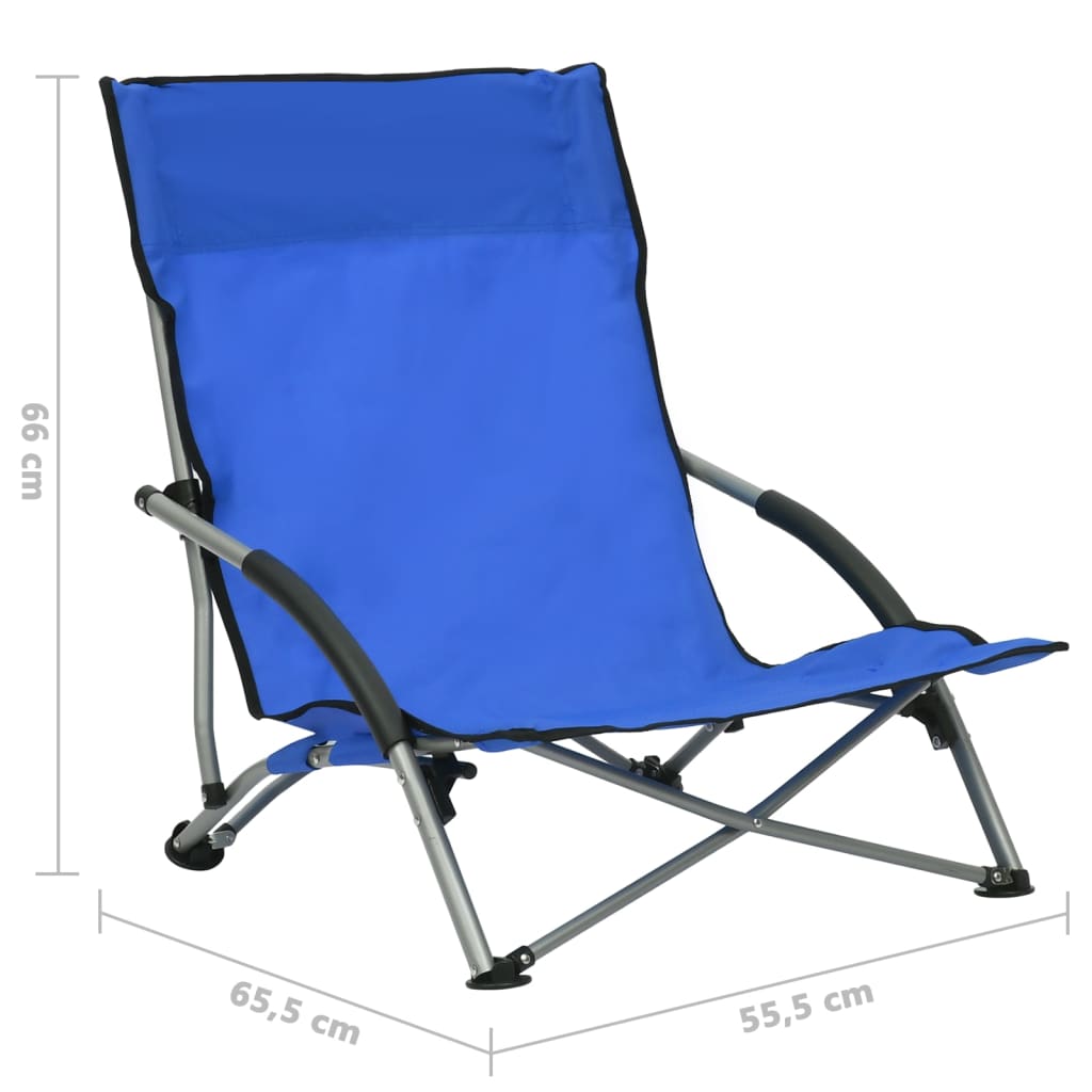 vidaXL Sklopive stolice za plažu od tkanine 2 kom plave