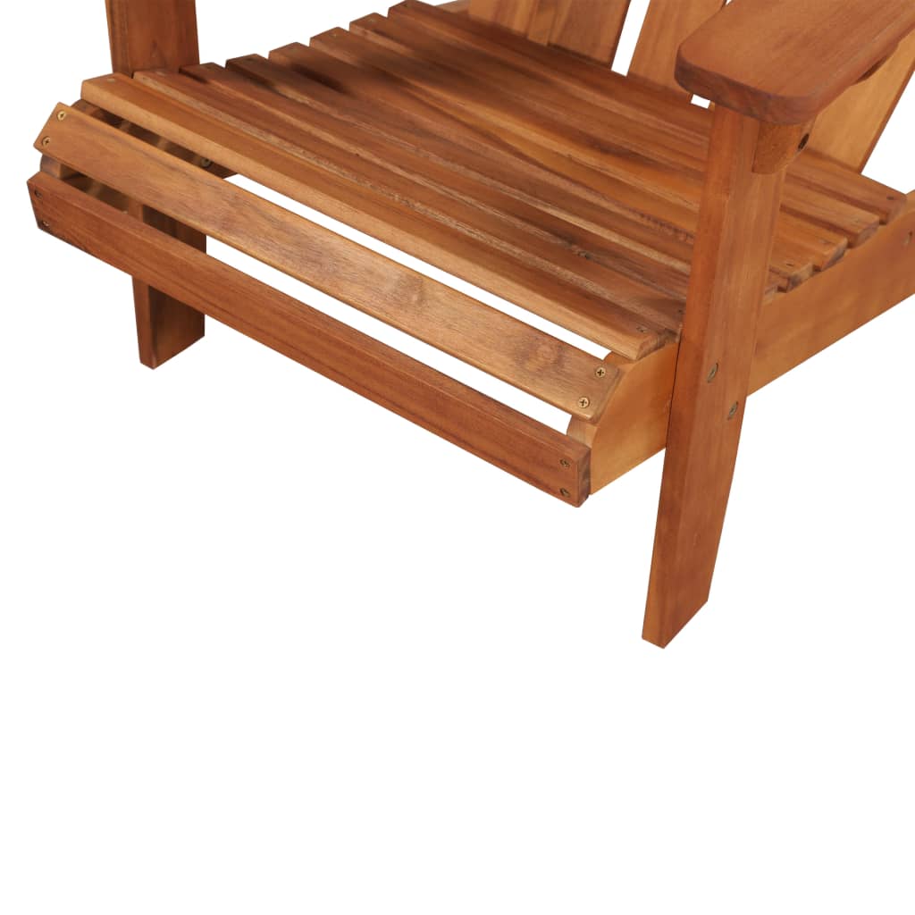 vidaXL Vrtna stolica od letvica s osloncem za noge od masivnog bagremovog drva