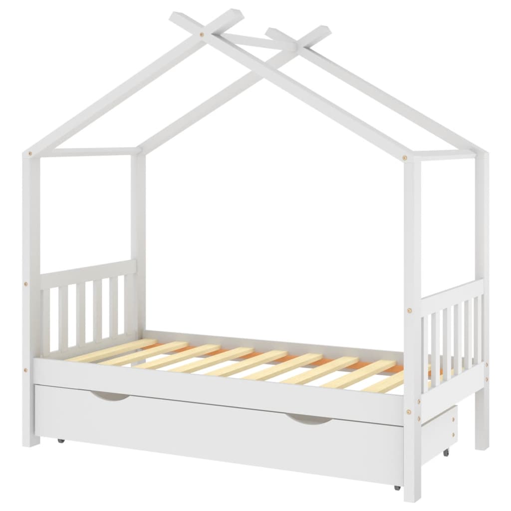 vidaXL Okvir za dječji krevet s ladicom bijeli 80 x 160 cm od borovine