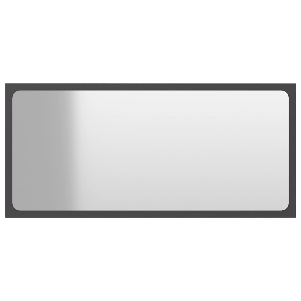 vidaXL Kupaonsko ogledalo sivo 80 x 1,5 x 37 cm konstruirano drvo