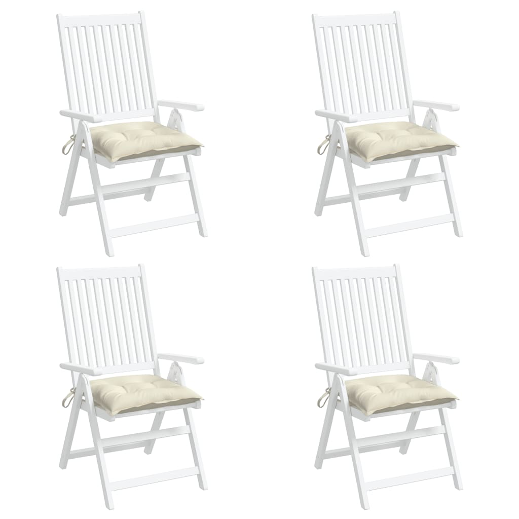vidaXL Jastuci za stolice 4 kom krem bijeli 40x40x7 cm tkanina Oxford